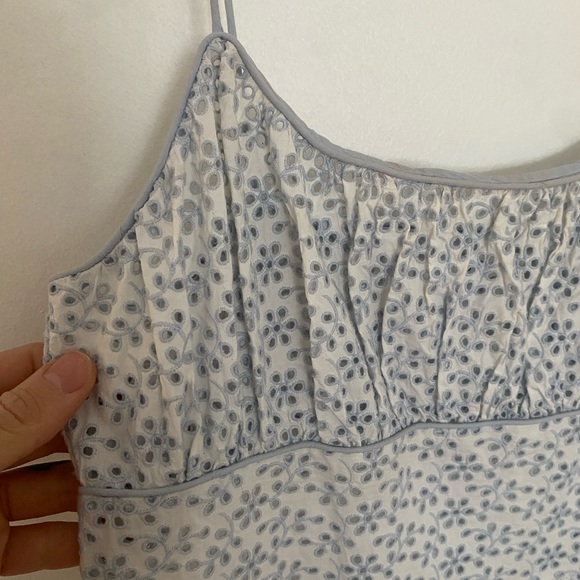 Doen Light Blue Floral Tiered Spaghetti-Strap Midi Dress - Picture 2 of 3